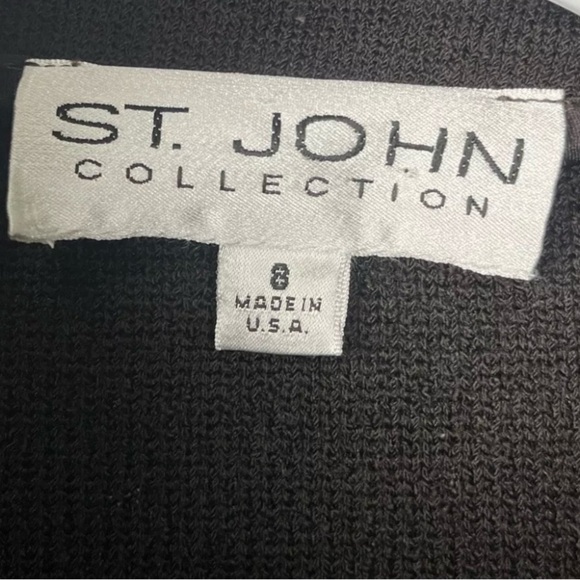St. John Collection Black Evening Jacket Flared Sleeves Women’s Size 8 - Picture 3 of 9